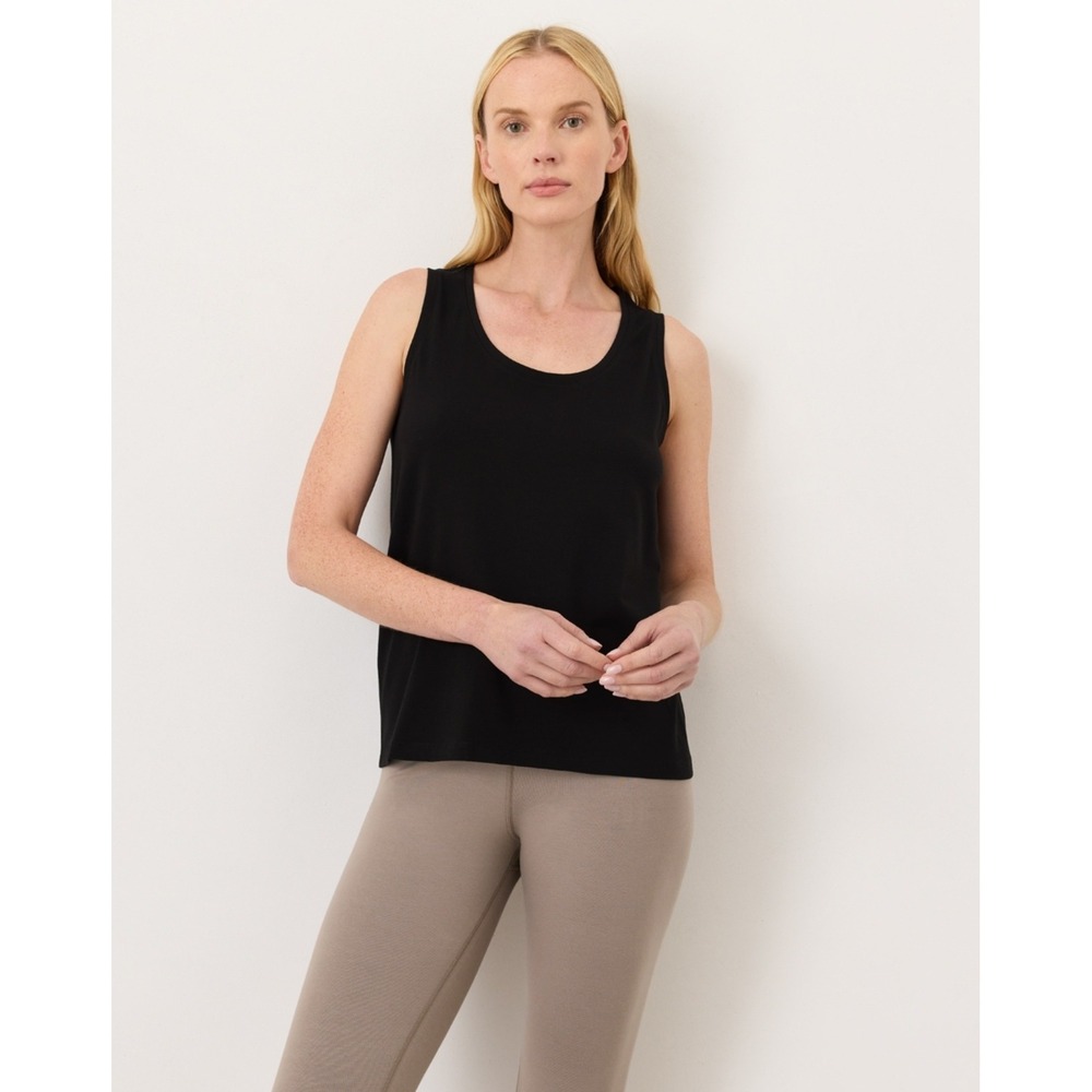 Pact Organic Soft-Slub Essential Tank Large Bundle 3 Black 100% Organic Crewneck